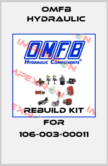 Rebuild kit for 106-003-00011 OMFB Hydraulic