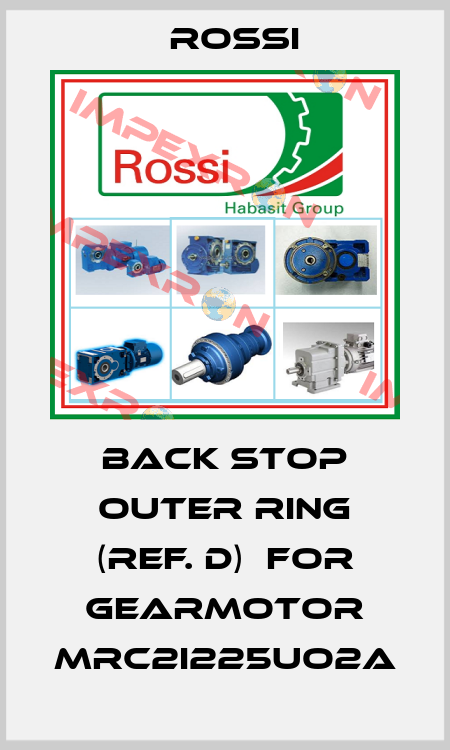 BACK STOP OUTER RING (REF. D)  FOR GEARMOTOR MRC2I225UO2A Rossi