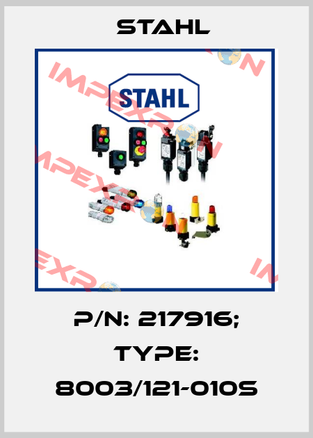 p/n: 217916; Type: 8003/121-010S Stahl