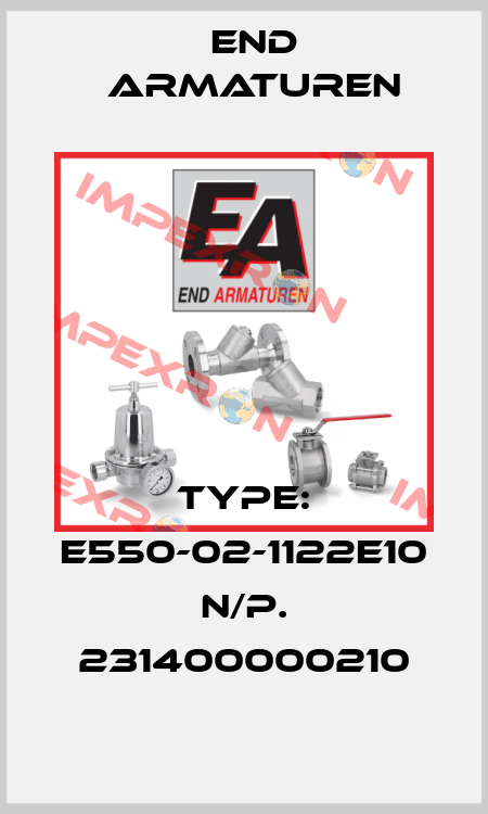 TYPE: E550-02-1122E10 N/P. 231400000210 End Armaturen
