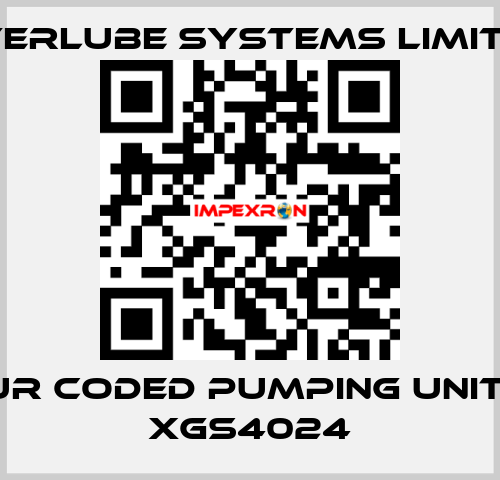 Colour coded pumping units for XGS4024 Interlube Systems Limited