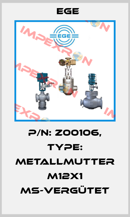 p/n: Z00106, Type: Metallmutter M12x1 MS-vergütet Ege