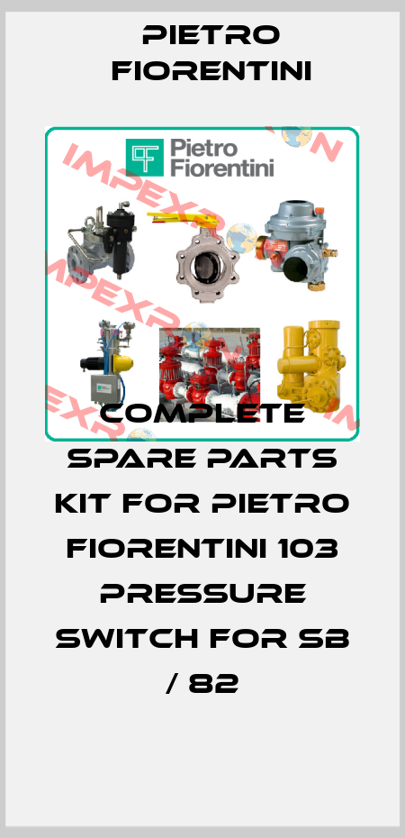 Complete spare parts kit for Pietro Fiorentini 103 pressure switch for SB / 82 Pietro Fiorentini