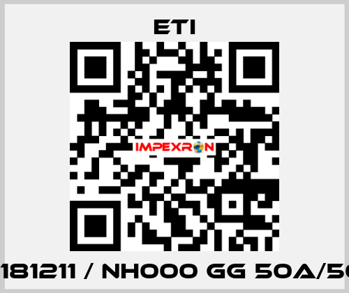 004181211 / NH000 gG 50A/500V Eti