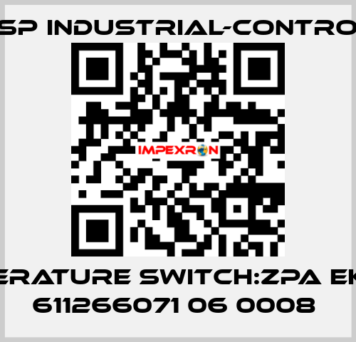 TEMPERATURE SWITCH:ZPA EKOREG 611266071 06 0008  JSP Industrial-Control