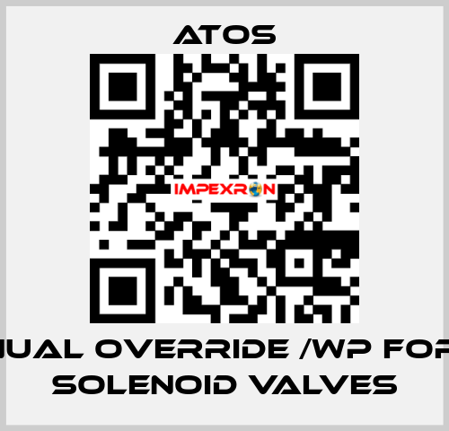 Manual override /WP for DHI solenoid valves Atos