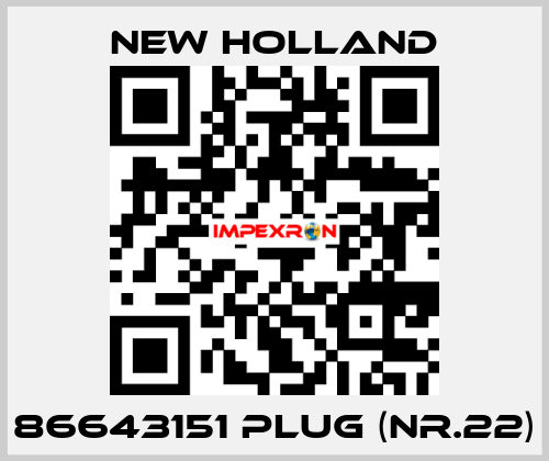 86643151 plug (Nr.22) New Holland