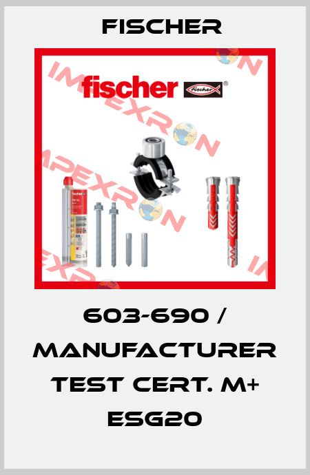 603-690 / MANUFACTURER TEST CERT. M+ ESG20 Fischer