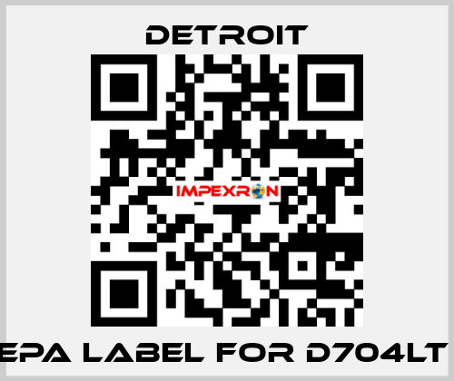 Epa label for D704LT  Detroit
