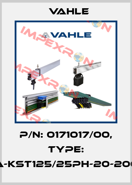P/n: 0171017/00, Type: SA-KST125/25PH-20-2000 Vahle