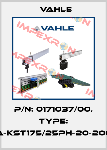 P/n: 0171037/00, Type: SA-KST175/25PH-20-2000 Vahle