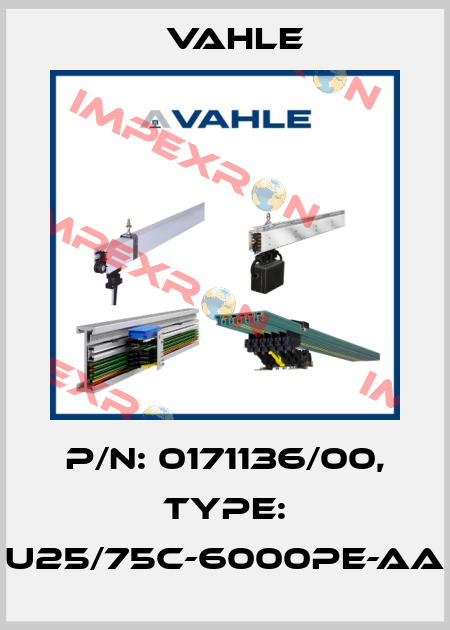 P/n: 0171136/00, Type: U25/75C-6000PE-AA Vahle