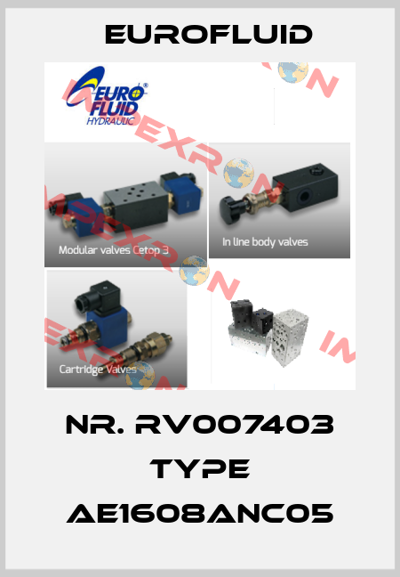 Nr. RV007403 Type AE1608ANC05 Eurofluid
