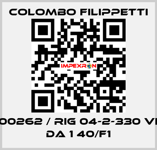 PC5000262 / RIG 04-2-330 VL VCT DA 1 40/F1 Colombo Filippetti