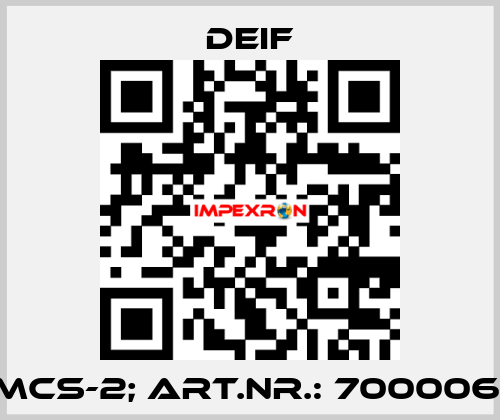 Type MCS-2; Art.nr.: 700006512.20 Deif