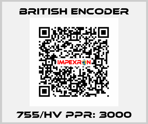 755/HV PPR: 3000 British Encoder
