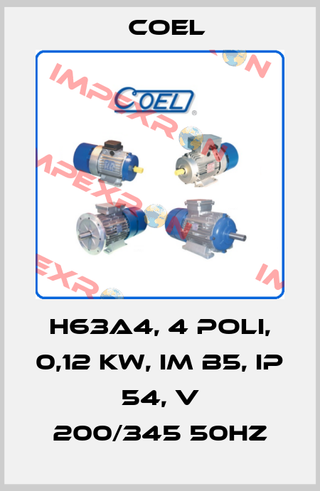 H63A4, 4 poli, 0,12 Kw, IM B5, IP 54, V 200/345 50Hz Coel