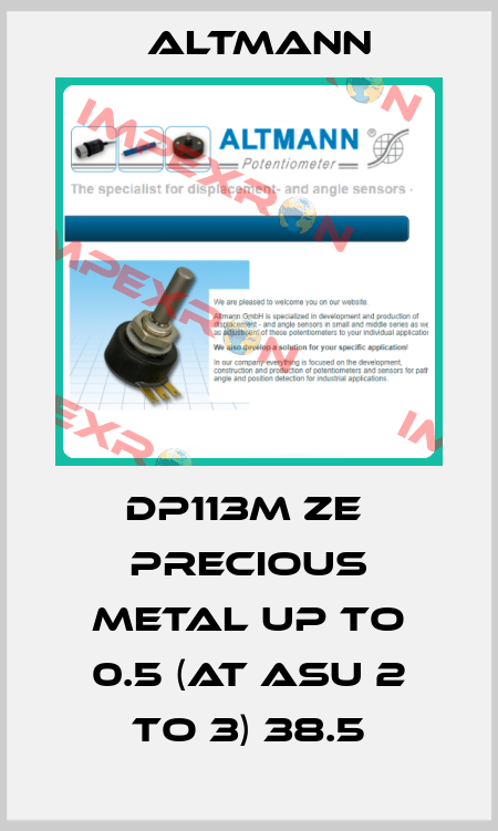 DP113M Ze  Precious metal up to 0.5 (at Asu 2 to 3) 38.5 ALTMANN
