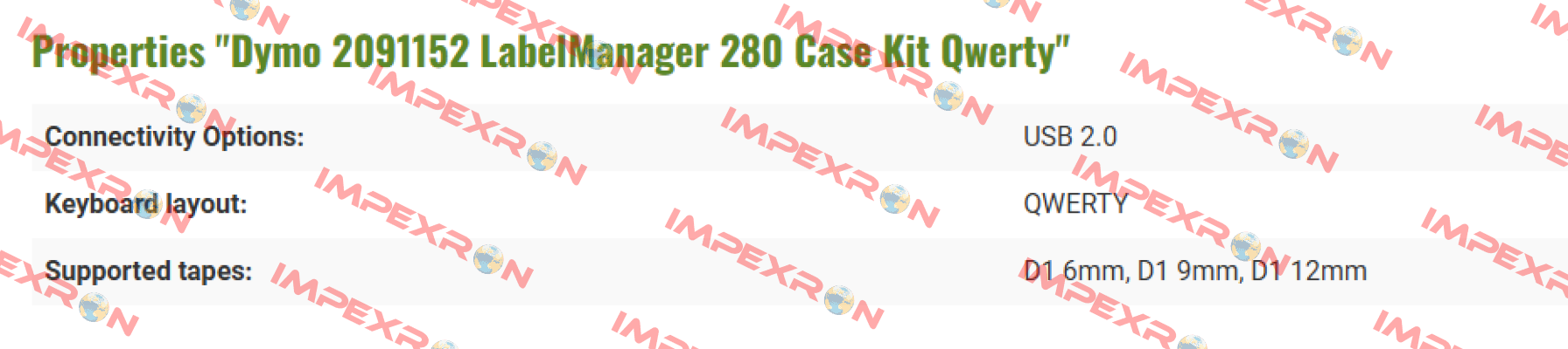 2091152 / LabelManager 280 Case Kit Qwerty DYMO