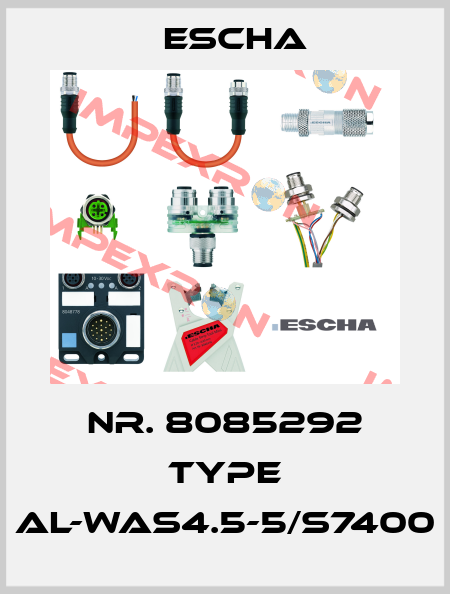 Nr. 8085292 Type AL-WAS4.5-5/S7400 Escha