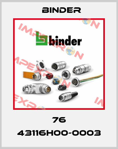 76 43116H00-0003 Binder