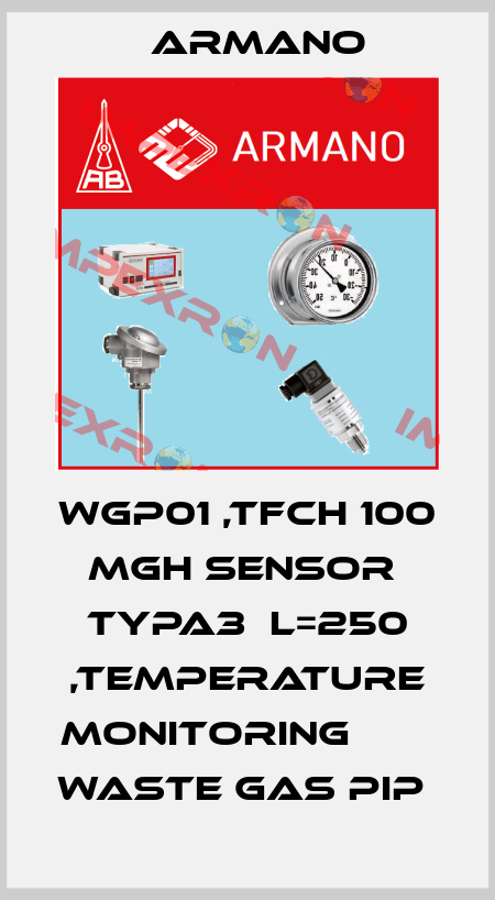 WGP01 ,TFCH 100     MGH SENSOR  TYPA3  L=250 ,TEMPERATURE MONITORING                   WASTE GAS PIP  ARMANO