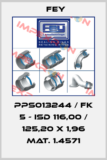 PPS013244 / FK 5 - ISD 116,00 / 125,20 x 1,96 Mat. 1.4571 Fey
