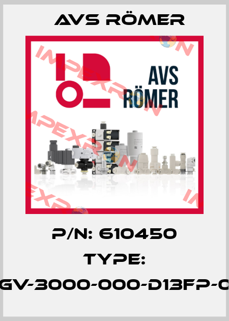 P/N: 610450 Type: XGV-3000-000-D13FP-04 Avs Römer