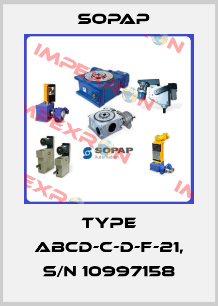Type ABCD-C-D-F-21, s/n 10997158 Sopap
