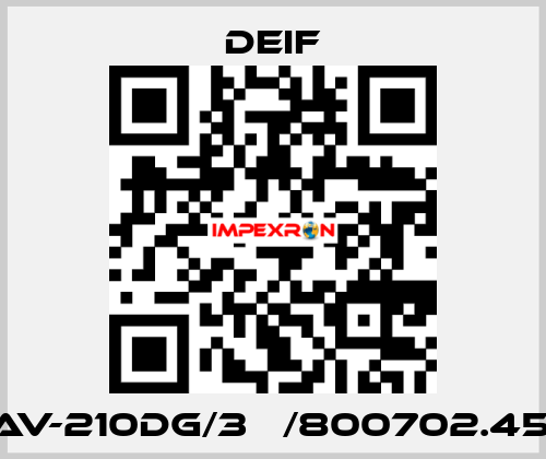 TAV-210DG/3   /800702.450 Deif