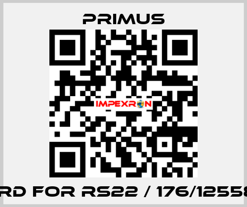 card for RS22 / 176/12558JE Primus
