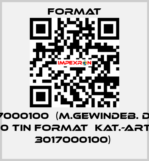 EFO17000100  (M.Gewindeb. D371C  M10,0 TiN FORMAT  Kat.-Artnr.: 3017000100)  Format