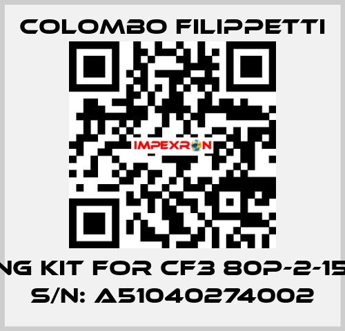 BUSHING KIT FOR CF3 80P-2-150 VX / S/N: A51040274002 Colombo Filippetti