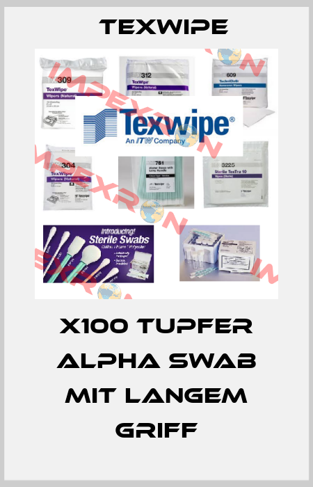 x100 Tupfer Alpha Swab mit Langem Griff Texwipe