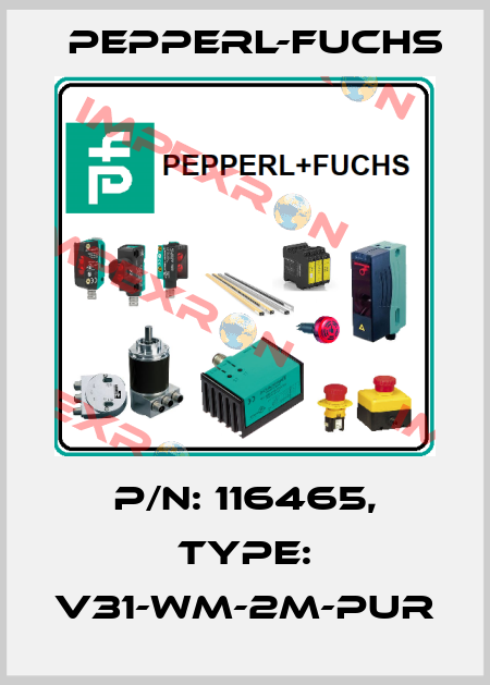 p/n: 116465, Type: V31-WM-2M-PUR Pepperl-Fuchs