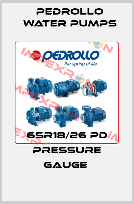 6SR18/26 PD pressure gauge  Pedrollo Water Pumps