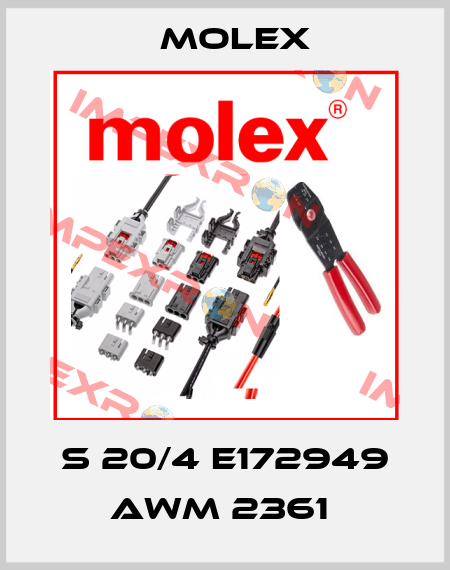 S 20/4 E172949 AWM 2361  Molex