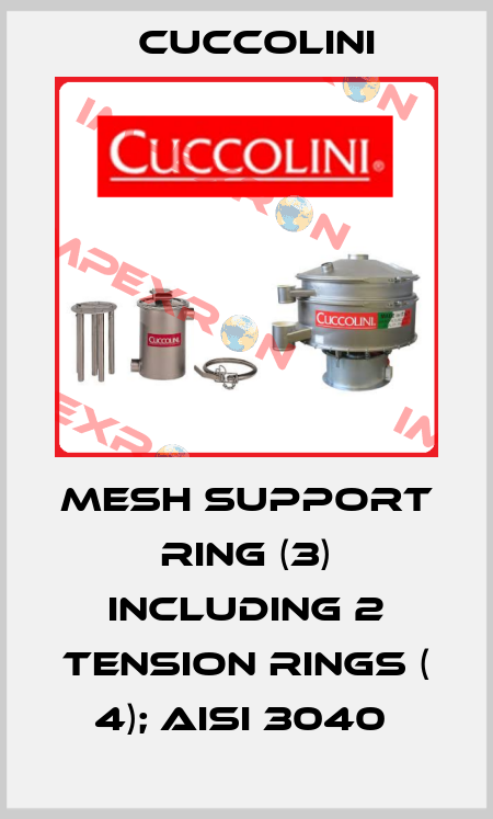 mesh support ring (3) including 2 tension rings ( 4); AISI 3040  Cuccolini