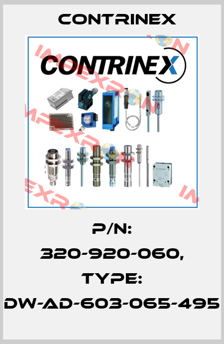 p/n: 320-920-060, Type: DW-AD-603-065-495 Contrinex