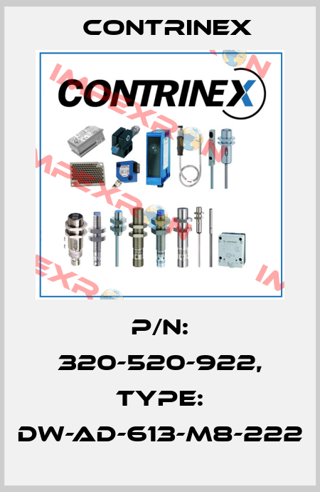 p/n: 320-520-922, Type: DW-AD-613-M8-222 Contrinex