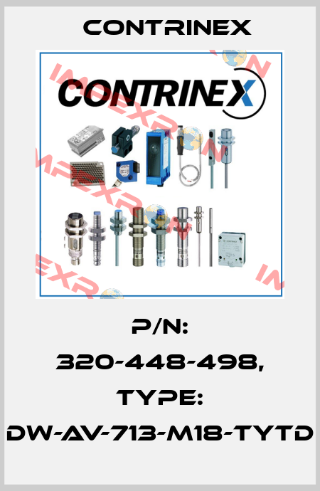 p/n: 320-448-498, Type: DW-AV-713-M18-TYTD Contrinex