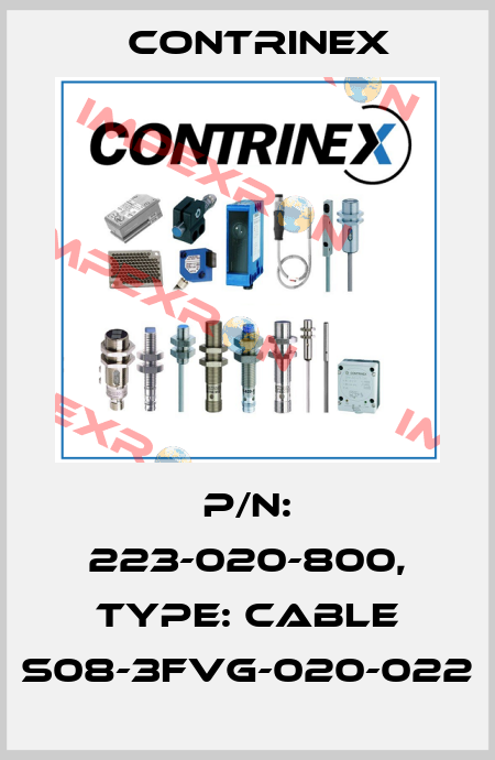 p/n: 223-020-800, Type: CABLE S08-3FVG-020-022 Contrinex