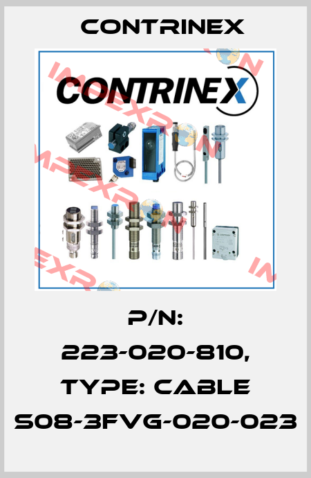 p/n: 223-020-810, Type: CABLE S08-3FVG-020-023 Contrinex