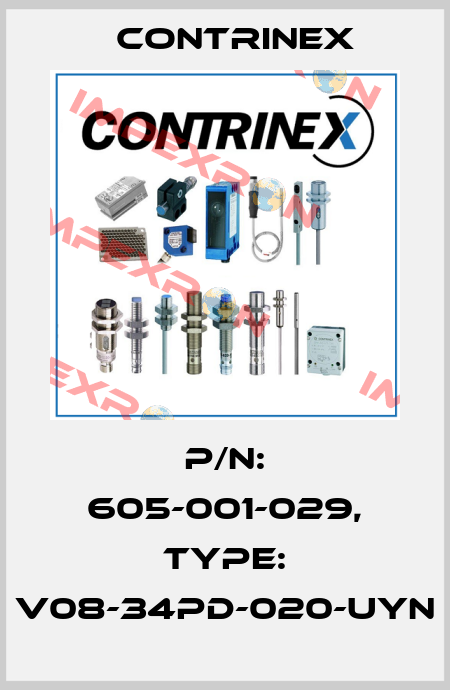 p/n: 605-001-029, Type: V08-34PD-020-UYN Contrinex