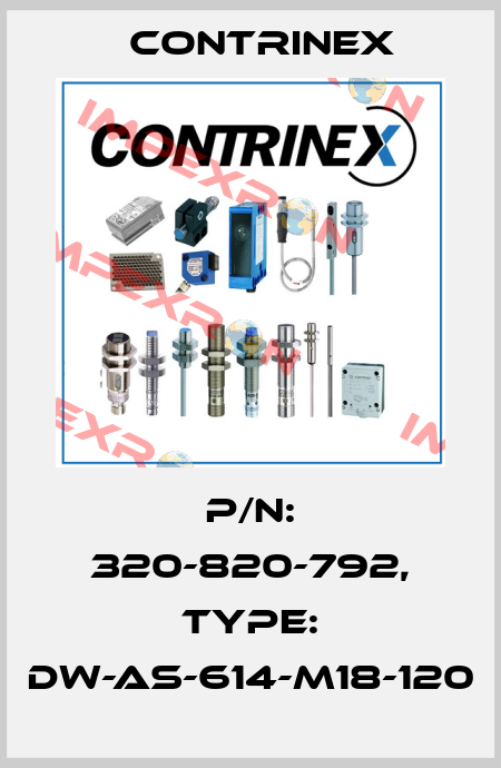 p/n: 320-820-792, Type: DW-AS-614-M18-120 Contrinex