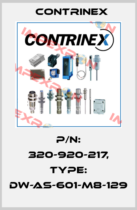 p/n: 320-920-217, Type: DW-AS-601-M8-129 Contrinex