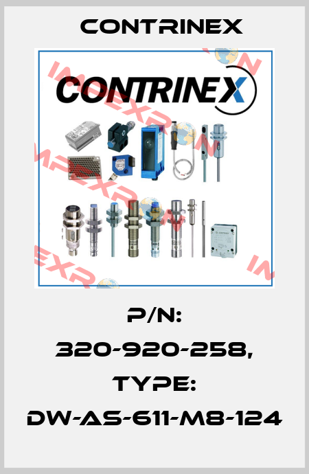 p/n: 320-920-258, Type: DW-AS-611-M8-124 Contrinex