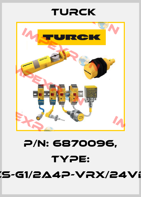 p/n: 6870096, Type: FCS-G1/2A4P-VRX/24VDC Turck