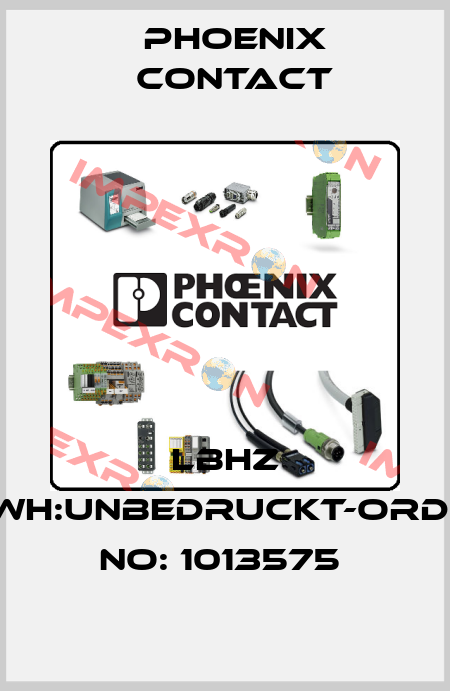 LBHZ 2/WH:UNBEDRUCKT-ORDER NO: 1013575  Phoenix Contact