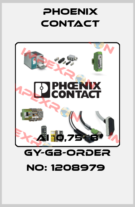 AI  0,75- 8 GY-GB-ORDER NO: 1208979  Phoenix Contact